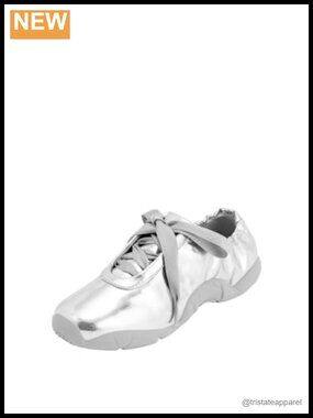 Satin Ballerina Sneakers Lace Up Lightweight Flats Casual Walking Shoe